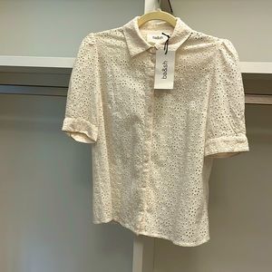 Ba&sh eyelet puff sleeve blouse, size 0